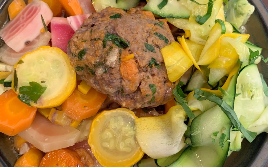 Salisbury Meatballs with Summer Squash Salad